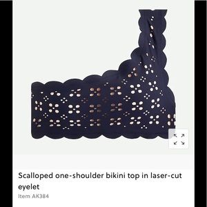 J. Crew Scalloped One Shoulder Bikini Top, Small